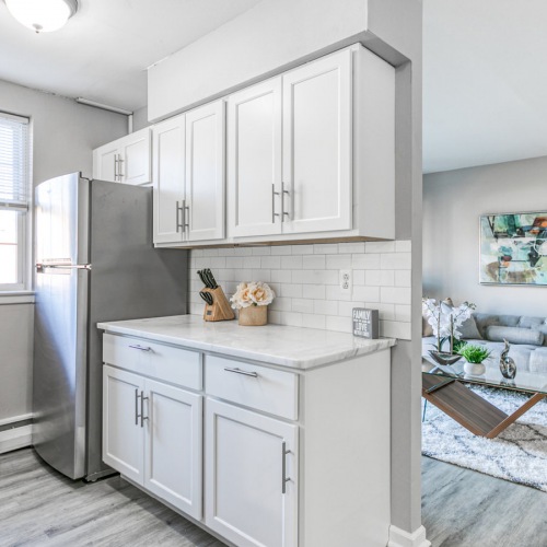 Well-lit kitchen with ample counter space