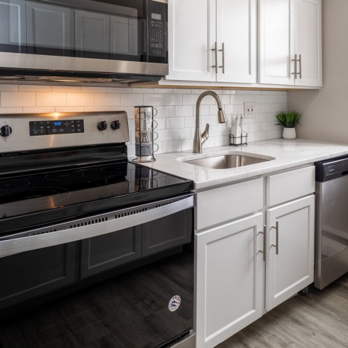 Well-lit kitchen with ample counter space